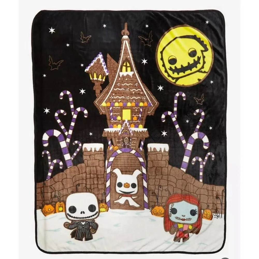 Loungefly Nightmare Before Christmas Gingerbread Funko 2022 Plush Throw Blanket